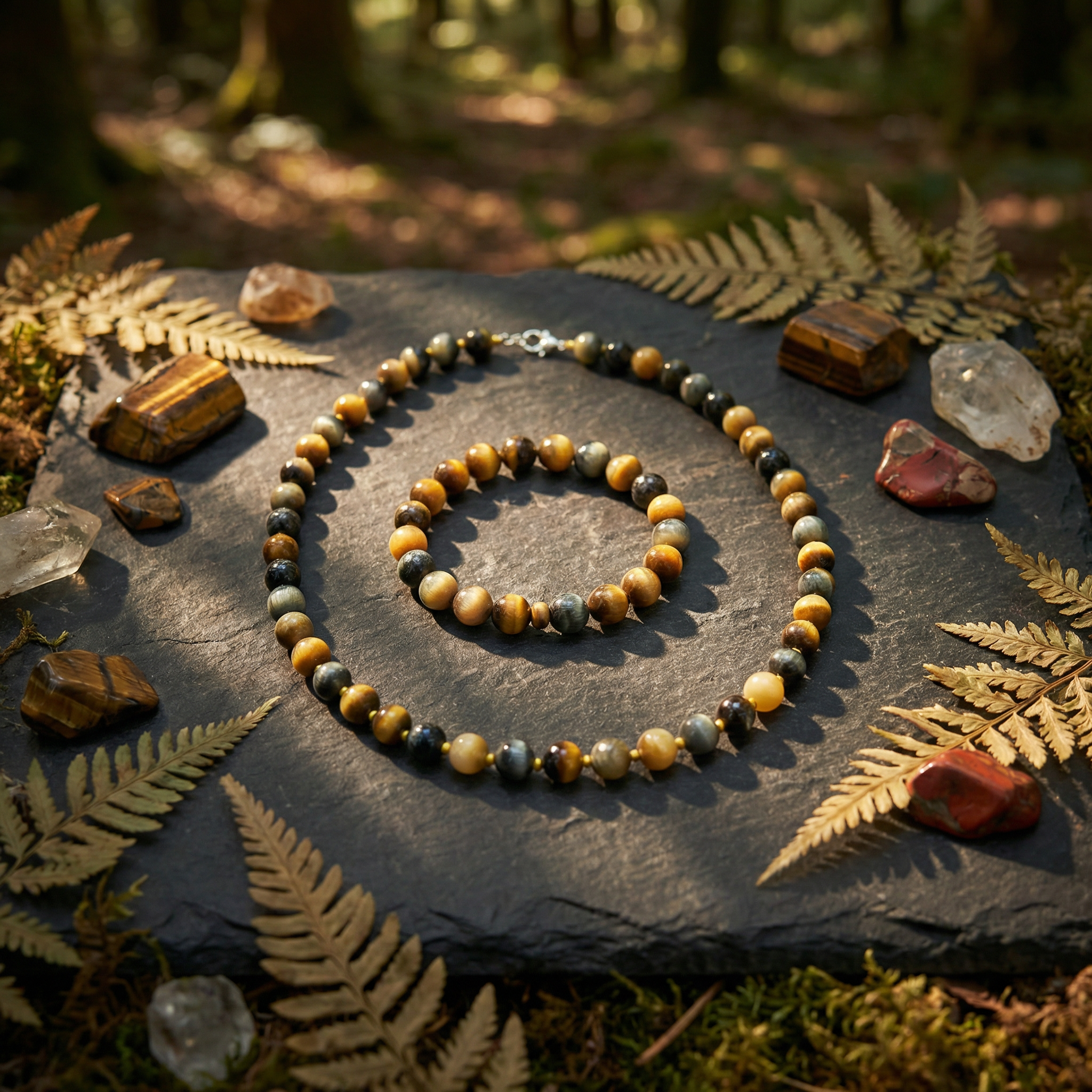 Yellow and Blue Tiger's Eye Set